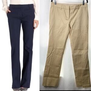 Tory Burch Pale Khaki pleated Korri‎ wide leg pants size 6 minimalist preppy